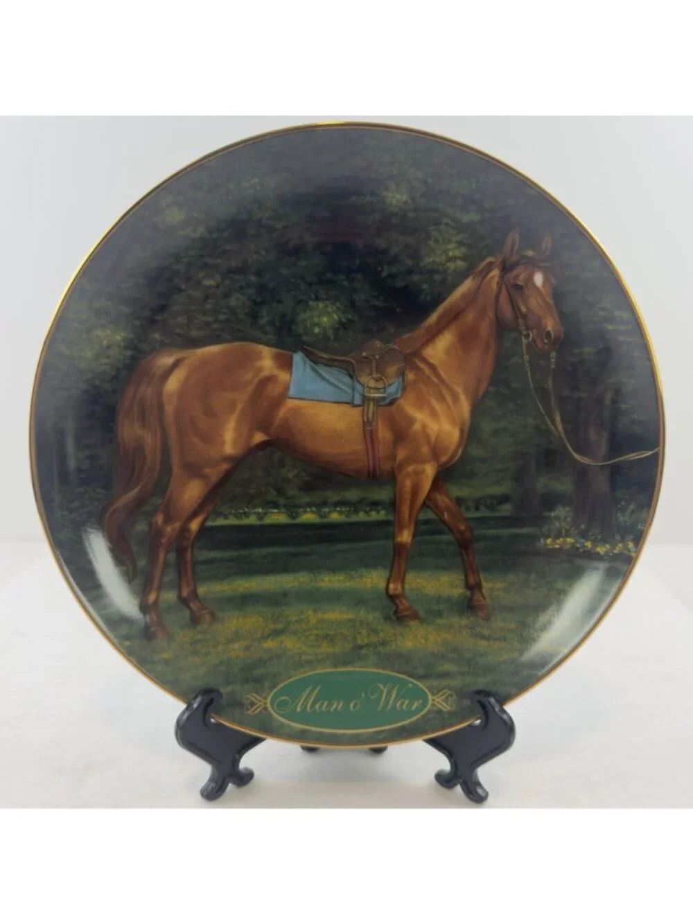 Vtg Man O War Champion Thoroughbreds Limited Edition Collector Plate 1996 8-inch - Picture 8 of 9